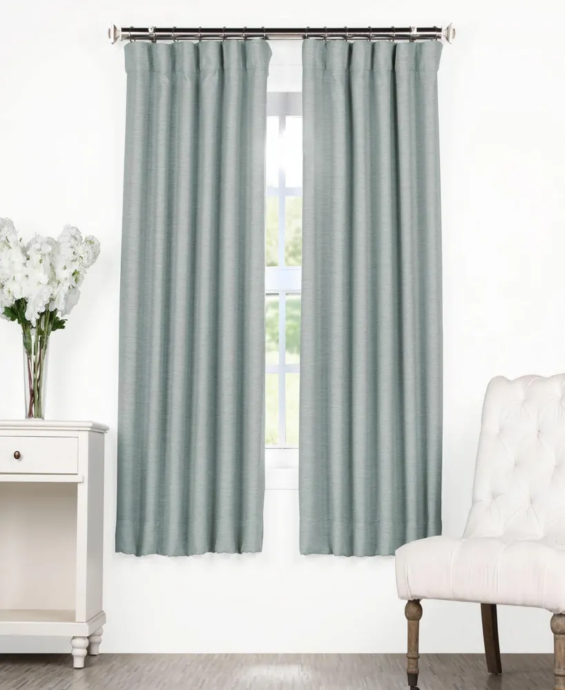 Half Price Drapes Gulf Blue Textured Bellino Room Darkening Curtain