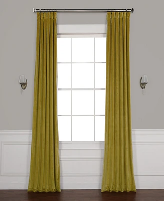 Half Price Drapes Peat Green Heritage Plush Velvet Room Darkening Curtain