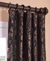 Half Price Drapes Astoria Black & Pewter Damask Faux Silk Jacquard Room Darkening Curtain