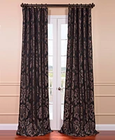 Half Price Drapes Astoria Black & Pewter Damask Faux Silk Jacquard Room Darkening Curtain