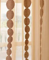 Half Price Drapes Cleopatra Gold Embroidered Striped Sheer Curtain