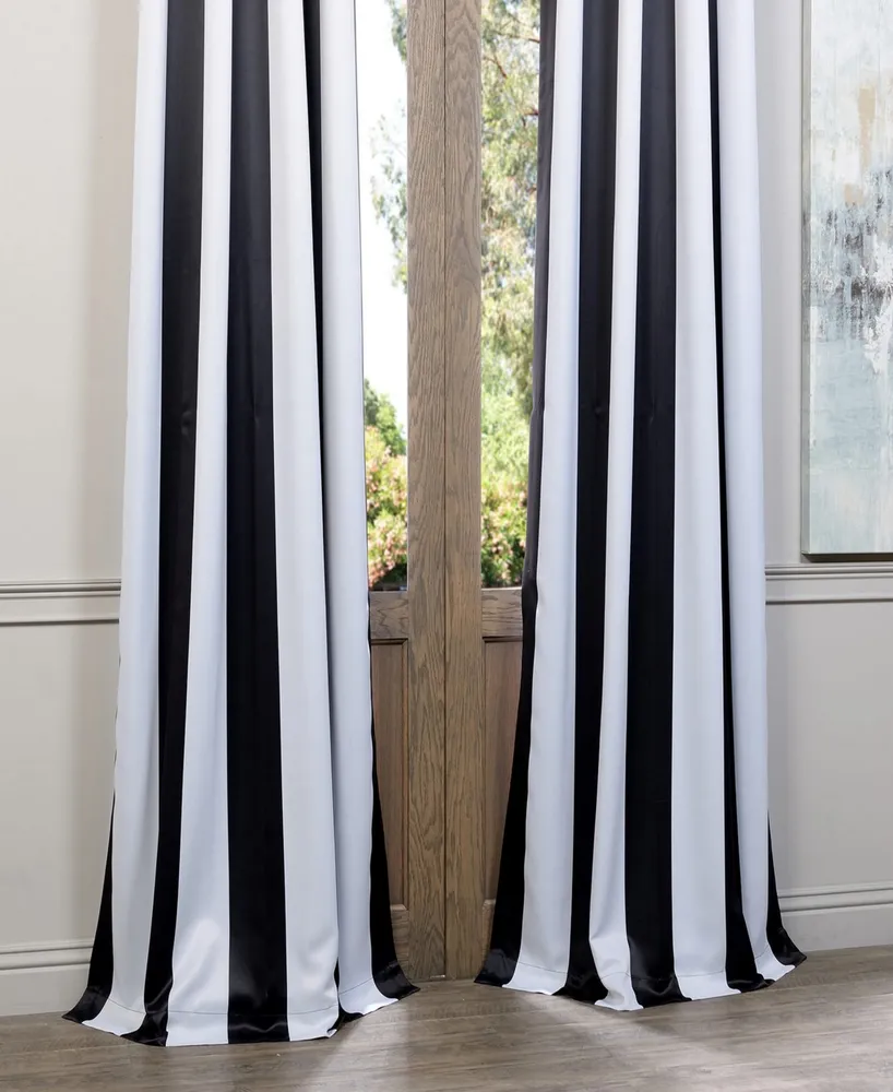 Exclusive Fabrics & Furnishings Awning Stripe Blackout Grommet Panel