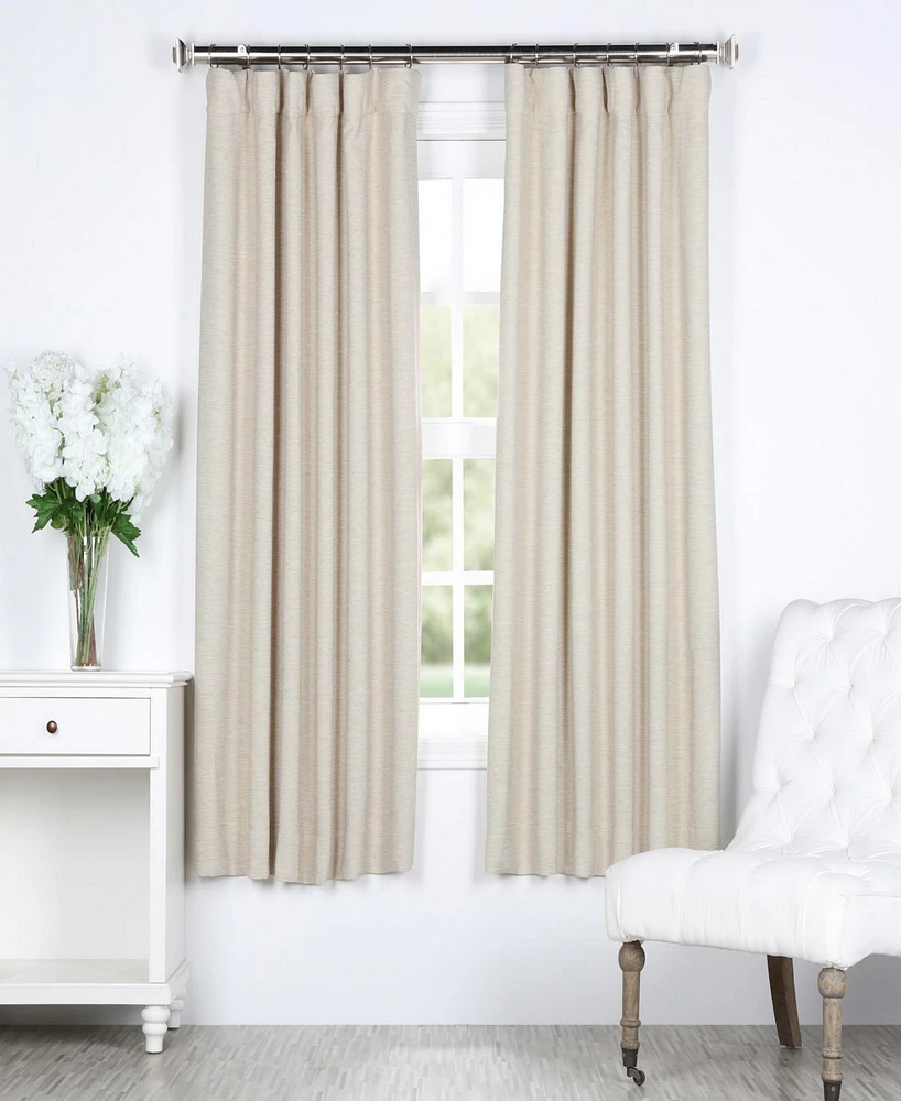 Half Price Drapes Oat Cream Textured Bellino Room Darkening Curtain