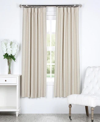 Half Price Drapes Oat Cream Textured Bellino Room Darkening Curtain