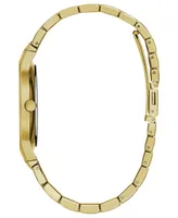 Caravelle Designed by Bulova Men's Diamond-Accent Gold-Tone Stainless Steel Bracelet Watch 40mm