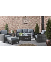 Closeout! Viewport Wicker Outdoor Ottoman with Sunbrella Cushions, Created for Macy's