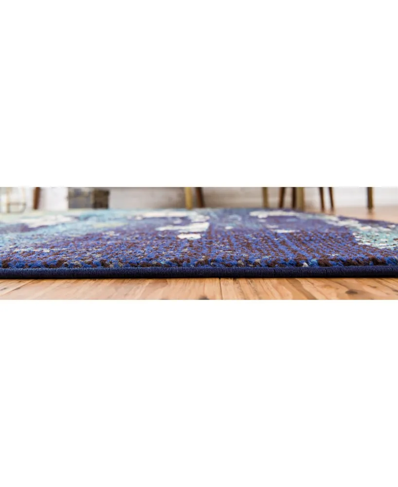 Bayshore Home Newwolf New4 Navy Blue 8' x 11' Area Rug