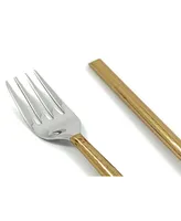 Dinner Golden Cut Hammered Forks - Set of 6