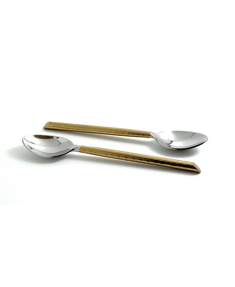 Golden Cut Hammered Dessert Teaspoons - Set of 6