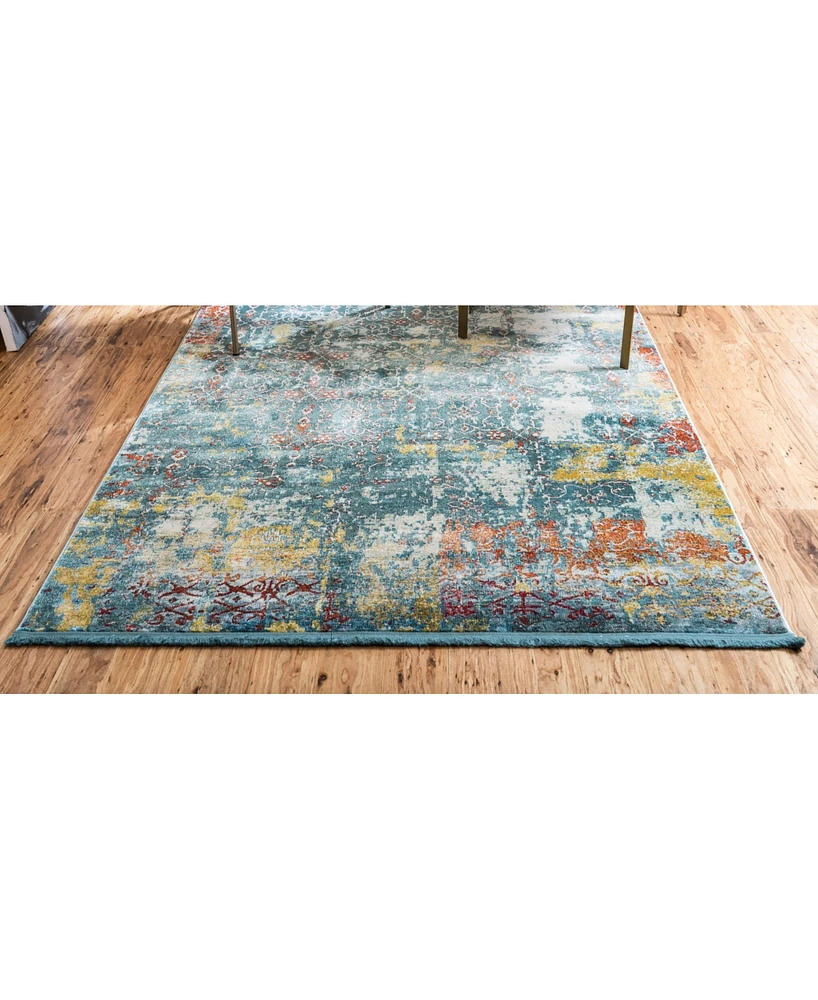 Bayshore Home Kenna Ken8 Teal 8' 4" x 10' Area Rug