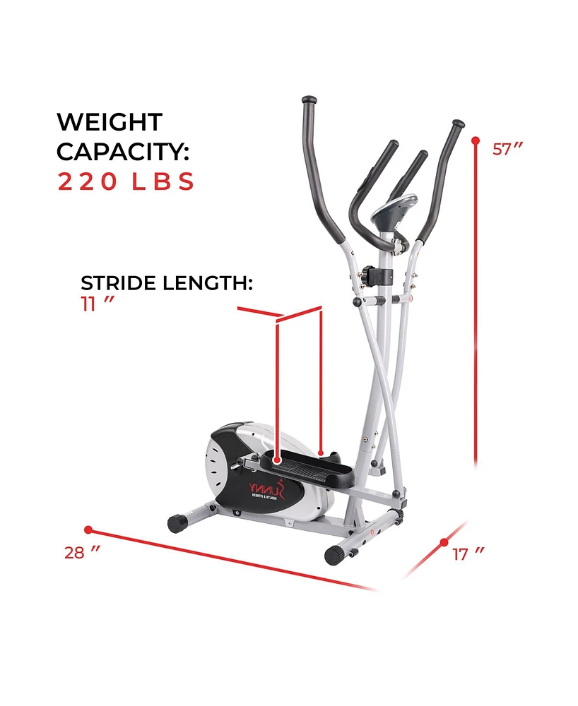 Sunny Health and Fitness Magnetic Elliptical Bike
