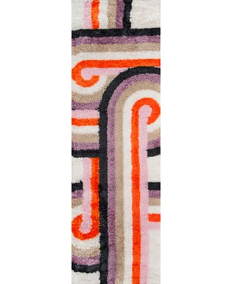 Novogratz Retro Ret-5 Lavender 2'3" x 7'6" Runner Area Rug
