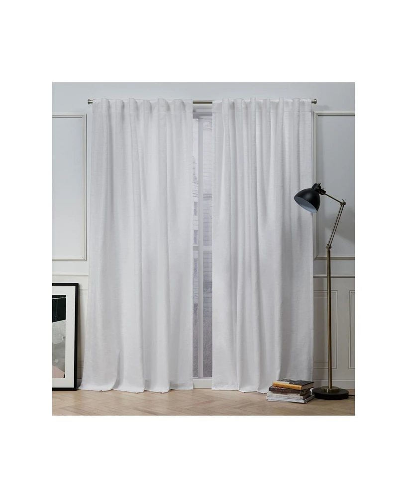 Nicole Miller Mellow Slub Textured Hidden Tab Top 54" X 84" Curtain Panel Pair