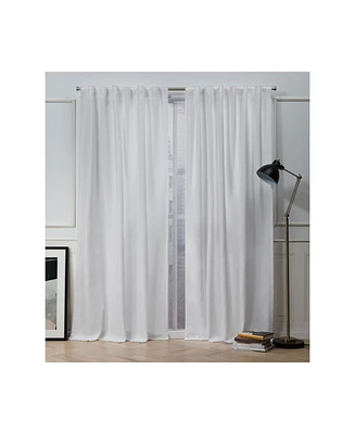 Nicole Miller Mellow Slub Textured Hidden Tab Top 54" X 84" Curtain Panel Pair