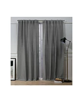 Nicole Miller Mellow Slub Textured Hidden Tab Top 54" X 84" Curtain Panel Pair