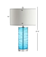 Jonathan Y Cole 27.5" Modern Fused Glass Cylinder Led Table Lamp - Set of 2