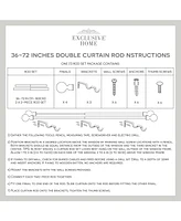 Exclusive Home Topper Double Curtain Rod and Finial Set, 36"-72"