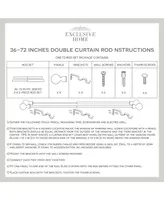 Exclusive Home Topper Double Curtain Rod and Finial Set, 36"-72"