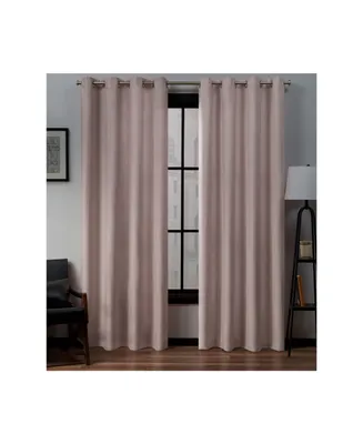 Exclusive Home Loha Linen Grommet Top Window Curtain Panel Pair, 54" x 108"