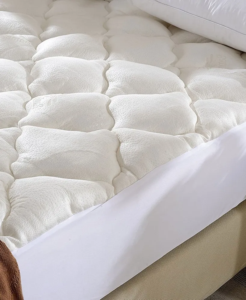 Cheer Collection Rayon from Bamboo Fitted Down Alternative Queen Mattress Pad