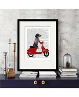 Courtside Market Dachshund On A Moped Framed Matted Art Collection