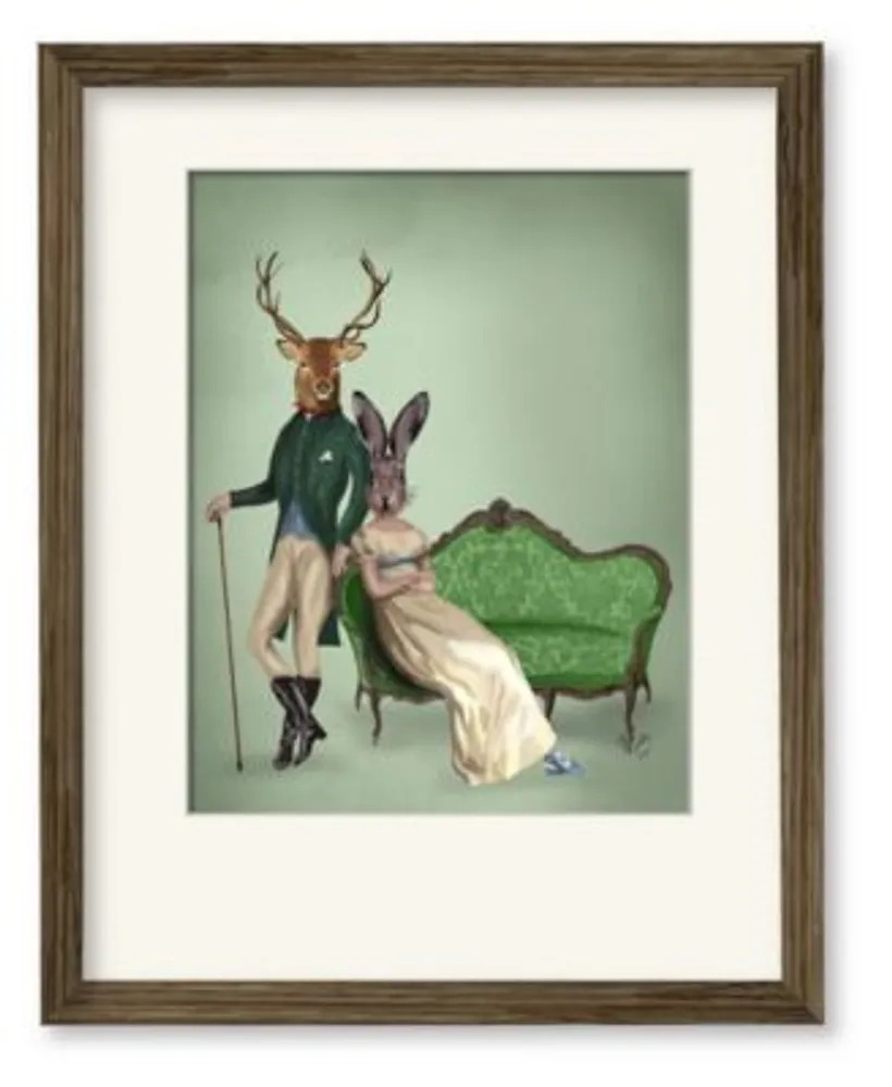 Courtside Market Mr. Deer Mrs. Rabbit Framed Matted Art Collection