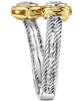 Diamond Twist Ring (1/3 ct. t.w.) in 14k White & Yellow Gold - Two