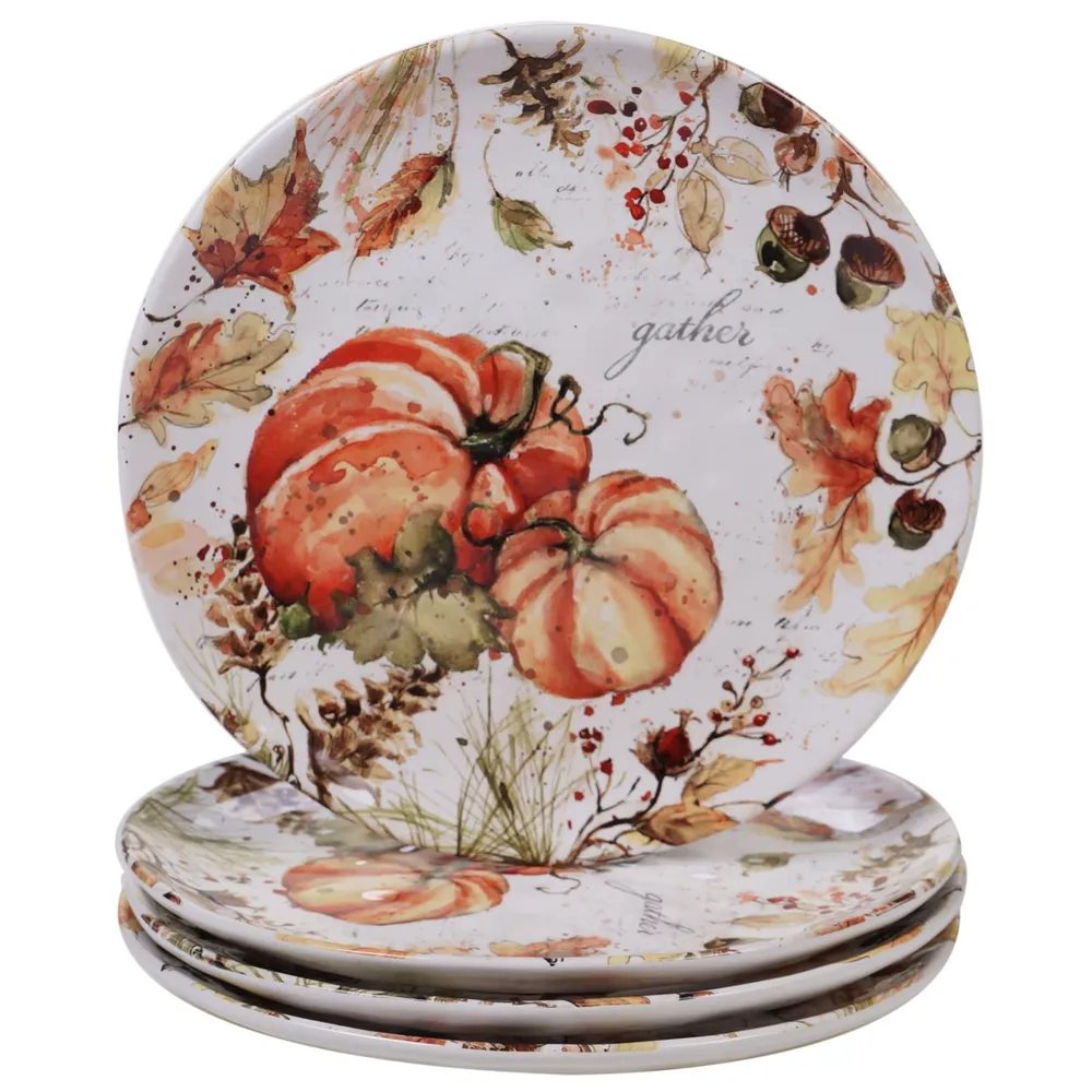 Certified International Harvest Splash Dinner Plate, Set of 4