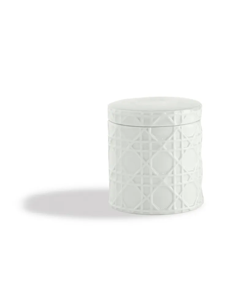 Cassadecor Embossed Porcelain Cotton Jar