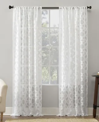 Yvette 52" x 63" Trellis Jacquard Sheer Curtain Panel