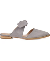 Journee Collection Women's Telulah Wide Width Bow Slip On Flat Mules