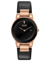 Citizen Eco-Drive Women's Axiom Black Leather Strap Watch 30mm