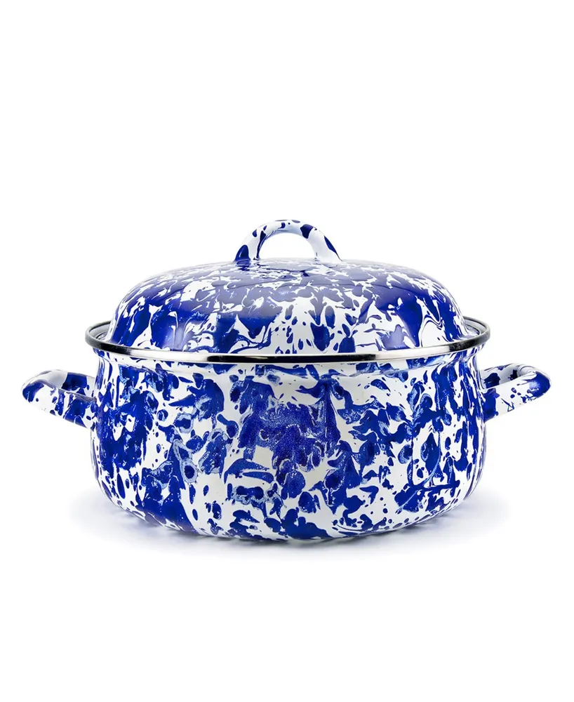 Golden Rabbit Cobalt Swirl Enamelware Collection 4 Quart Dutch Oven