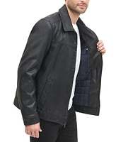 Tommy Hilfiger Men's Faux Leather Laydown Collar Jacket