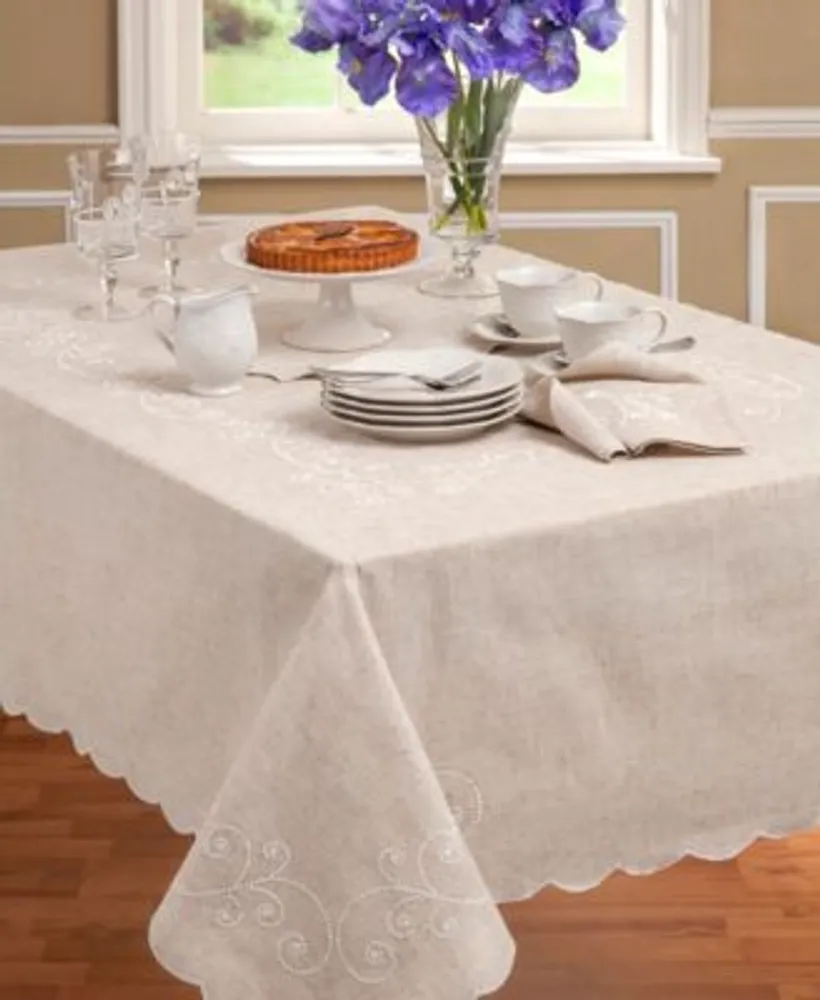 Lenox French Perle Embroidered Tablecloths