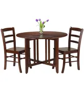 Alamo 3-Piece Round Drop Leaf Table with 2 Ladder Back Chairs