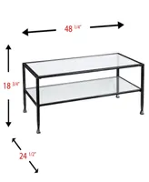 Brookford Metal and Glass Rectangular Open Shelf Cocktail Table