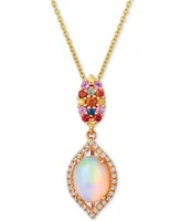 Le Vian Multi-Gemstone (1-3/8 ct. t.w.) & Vanilla Diamond (1/8 ct. t.w.) 20" Pendant Necklace in 14k Rose Gold