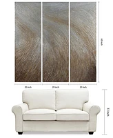 Empire Art Direct Gold Waves 3-Piece Textured Metallic Hand Painted Wall Art Set by Martin Edwards, 60" x 20" x 1.5"