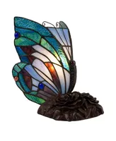 Lavish Home Tiffany Style Butterfly Lamp-Stained Glass Table Lamp