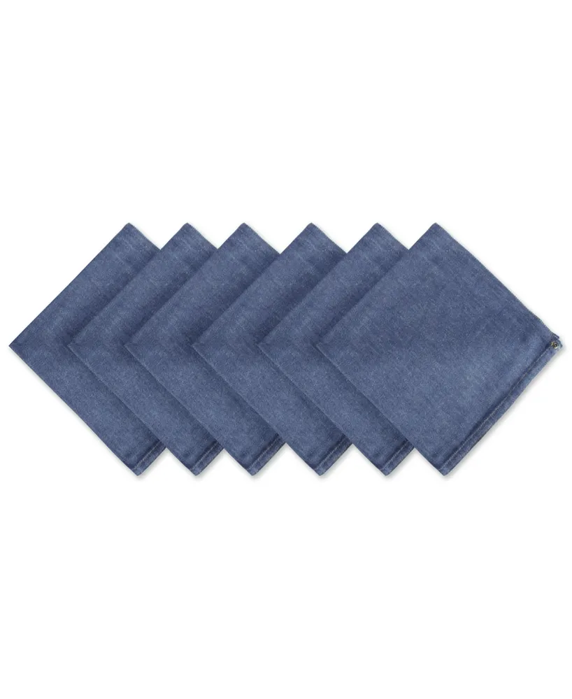 Denim Embroidered Jeans Napkin, Set of 6