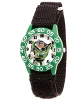 EwatchFactory Boy's Disney Toy Story 4 Buzz Lighter Black Plastic Time Teacher Strap Watch 32mm