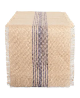 French Middle Stripe Burlap Table Runner 14" x 108"