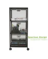 Mind Reader 3-Tiered Drawers Cart, Office Cart, Utility Cart