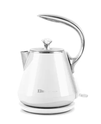 Elite Platinum 1.2L Cool-Touch Stainless Steel Electric Kettle, White