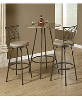 Monarch Specialties 2 Piece Micro Suede Bar Stool Set