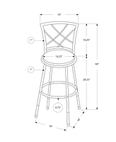 Monarch Specialties 2 Piece Leather Look Bar Stool Set