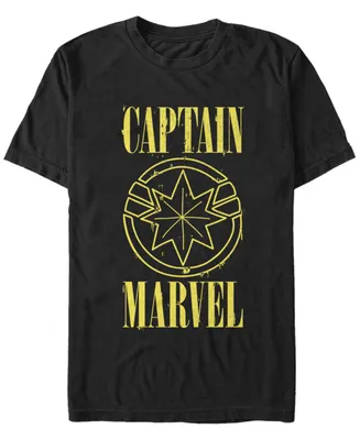 Marvel Men's Captain Yellow Symbol Short Sleeve T-Shirt