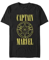 Marvel Men's Captain Yellow Symbol Short Sleeve T-Shirt