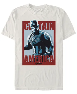 Marvel Men's Avengers Endgame Captain America Red Poster Short Sleeve T-Shirt